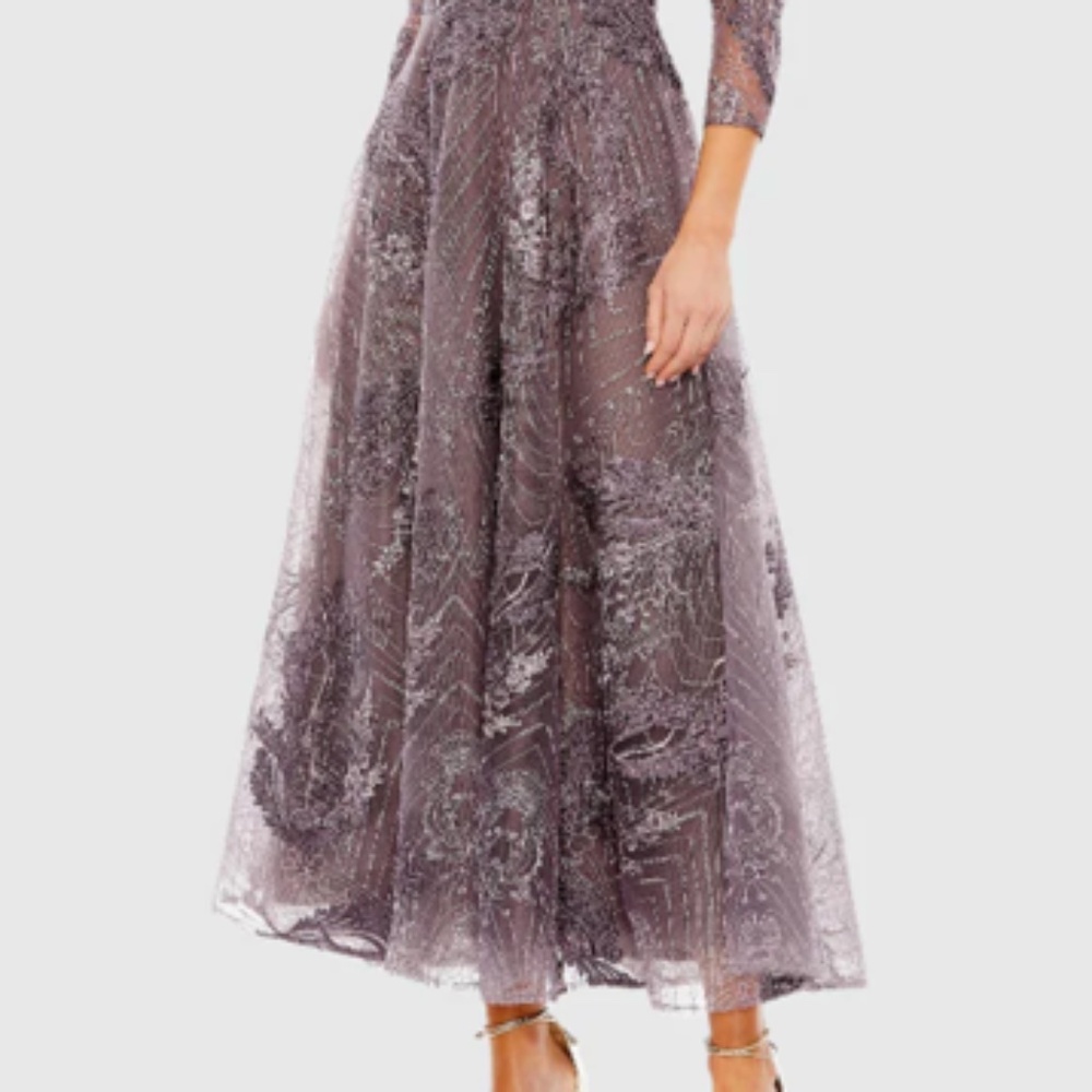 Mac Duggal Lavender 3/4 Sleeve Dress - Size 18 - Used - Picture 2 of 6